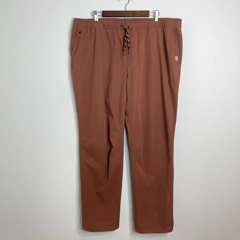 L.L. Bean Men’s Brown Outdoor Performance Pants XXL Elastic Waist Drawstring Hem